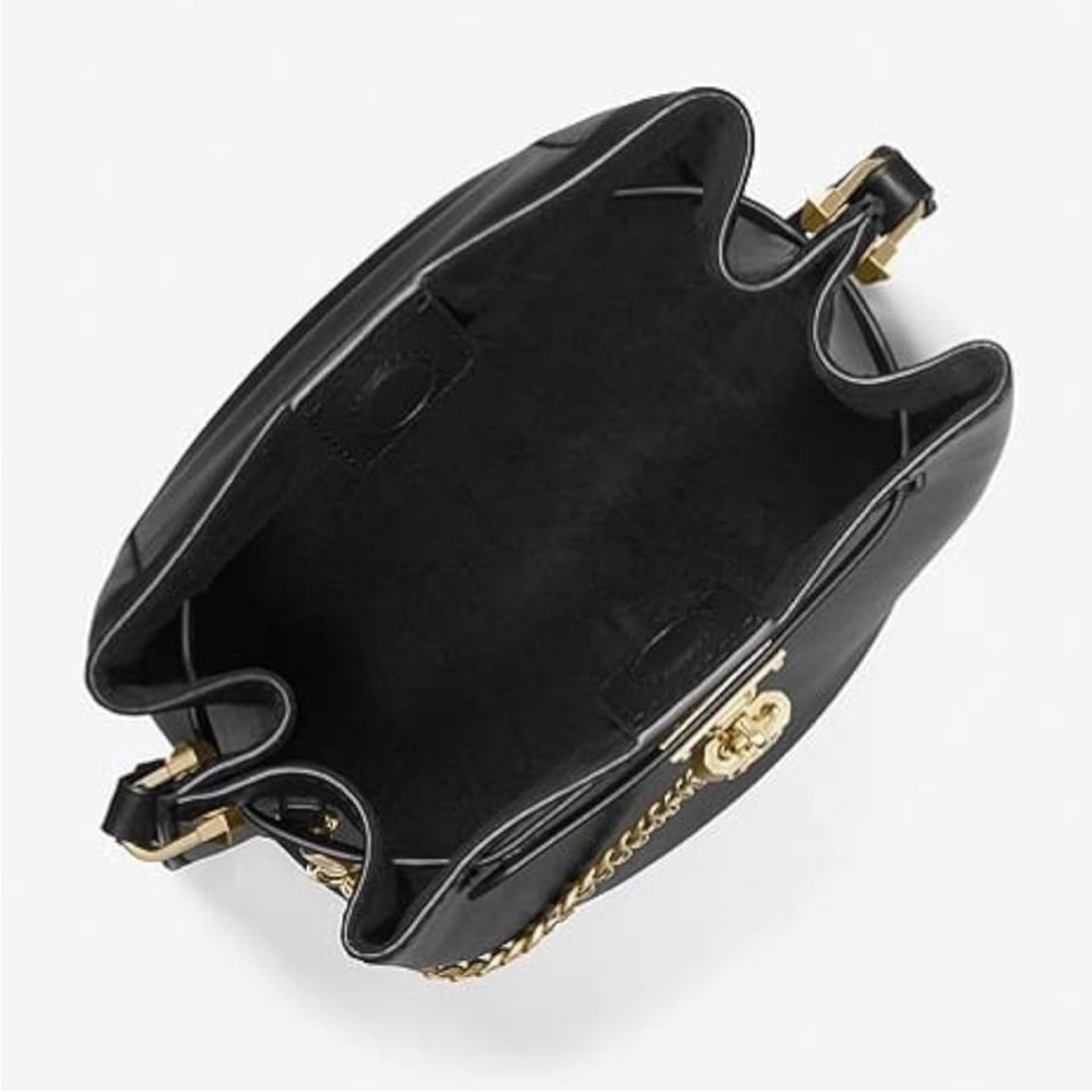 MICHAEL KORS Hamilton Legacy Messenger Bucket Bag Black NWT - Picture 3 of 10